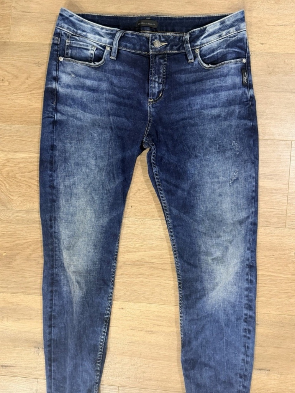 Silver Jeans Selvedge Suki Skinny Women Distressed 31/29 Stretch Mid Rise Y2K